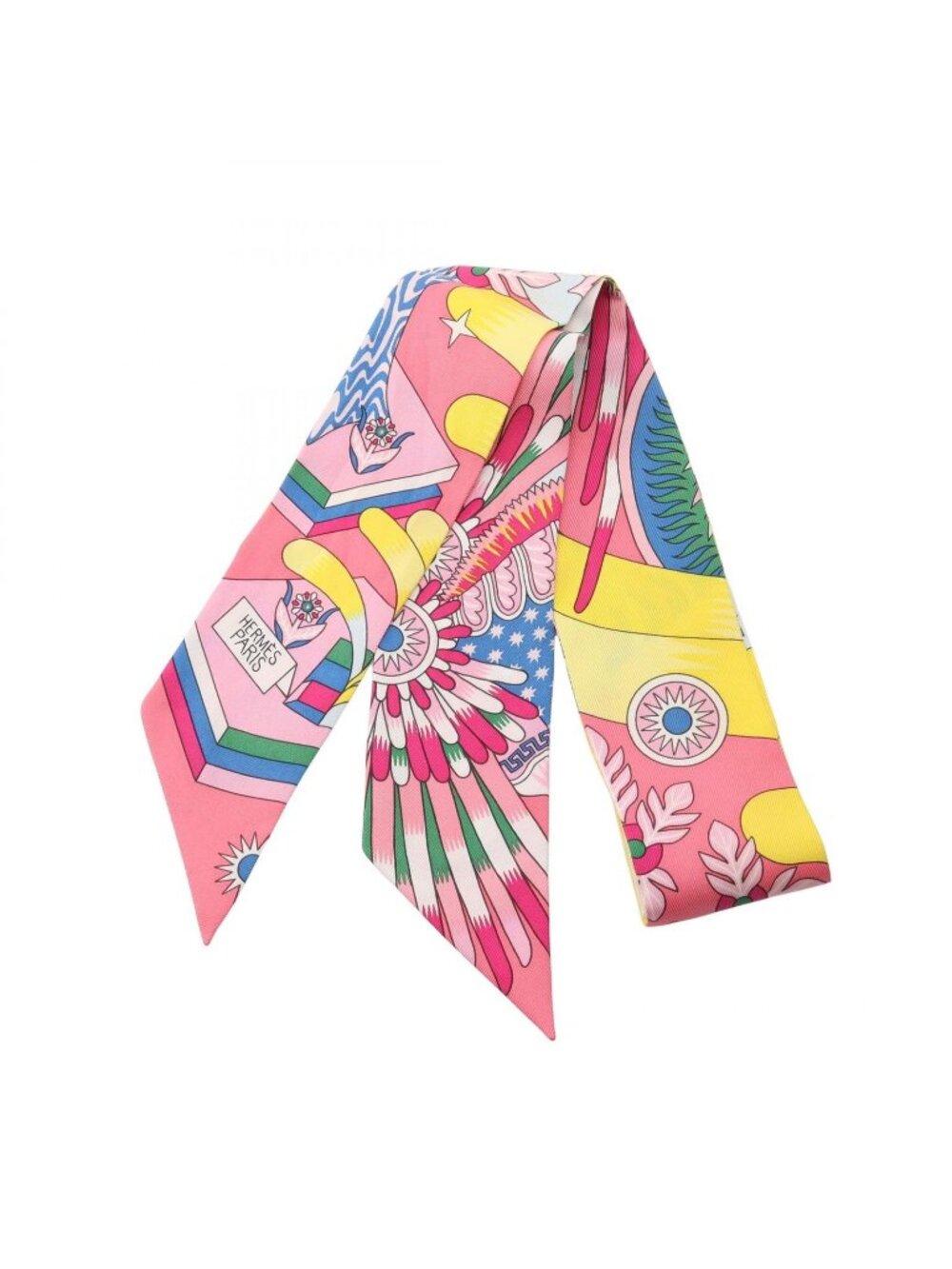 Hermes Scarf Twilly la Source de Pegase Ribbon Silk